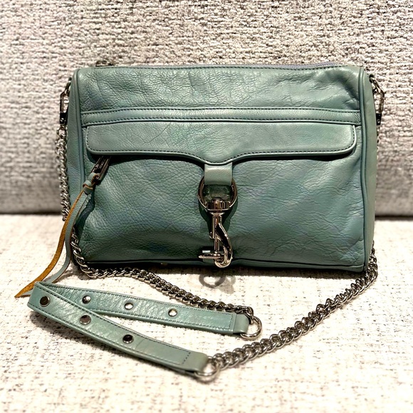 Rebecca Minkoff Handbags - REBECCA MINKOFF MAC large bag teal blue crossbody purse EUC removable strap